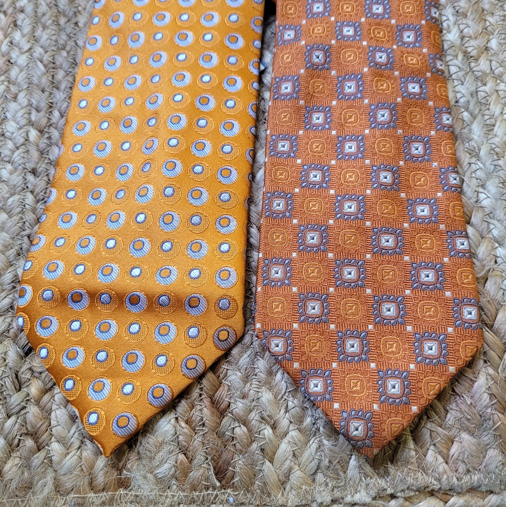 Pair of W.H. Belk Ties, Oranges and Blues